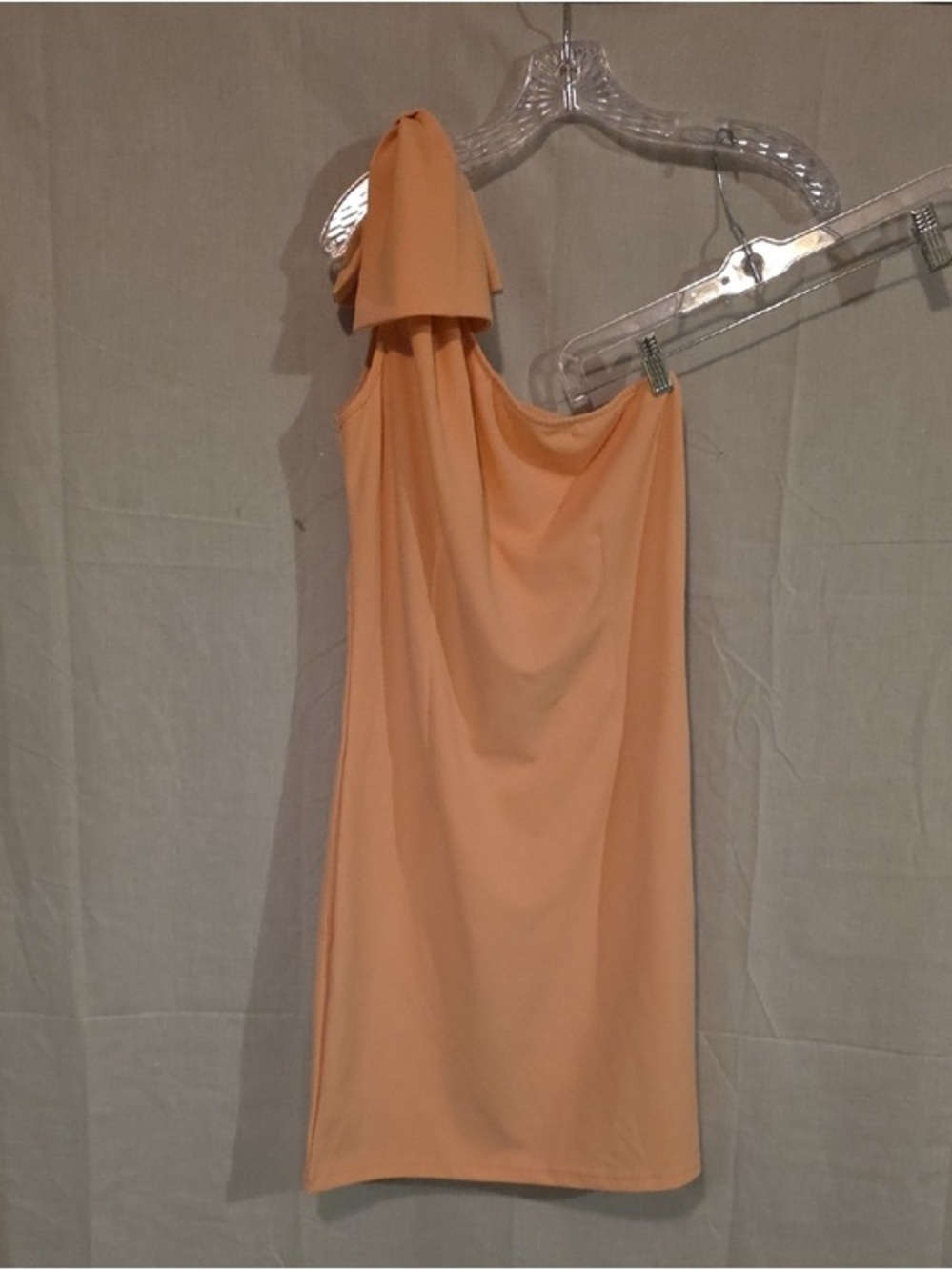 One-Shoulder Peach Dress - Elegant Women’s Cocktail Dress